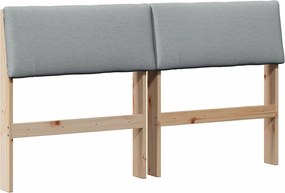 vidaXL Tăblie tapițată Gri deschis 150 cm Lemn de pin masiv