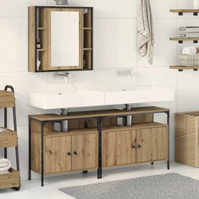 vidaXL Unități de vanitate pentru baie 3 pcs Maro 80 x 30 x 60 cm