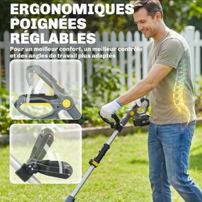 Outsunny Motocultor fără fir, Rotavator electric 18V cu 2 baterii 4000mAh, încărcător, lățime de lucru 20 cm Gri | Aosom Romania