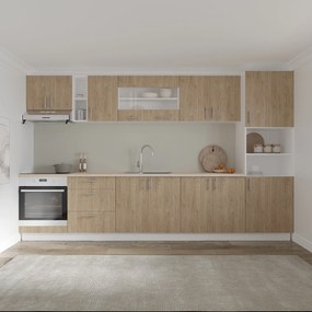 Set haaus V31, Lemn Natural/Alb, Blat Thermo 28 mm, L 340 cm