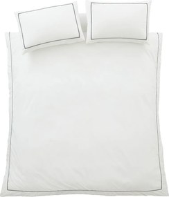 Lenjerie de pat albă din bumbac percal pentru pat de o persoană 135x200 cm Contrast Trim – Bianca