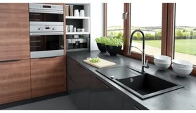 Deante BGB_B720 - Baterie chiuvetă GERBERA negru/crom cu braț flexibil