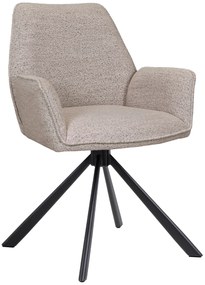 MAZZONI EXPORT YUNI Bej Latte (material Monza 60) - SCAUN MODERN PIVOTANT TAPIȚAT BOUCLÉ PENTRU SALON/SUFRAGERIE/BIROU LOFT