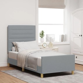 vidaXL Cadru de pat Gri deschis 90x200 cm Fabric