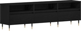 vidaXL Cabinet TV Stejar Negru 150 x 30 x 44,5 cm Lemn compozit