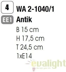 Aplica de perete design rustic Matteo WA 2-1040/1 Antik OR