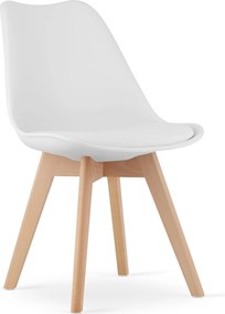 OFERTA Scaun alb BALI MARK cu picioare din fag calitatea a II-a