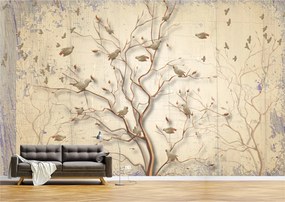 Tapet Premium Canvas - Abstract pom cu pasari