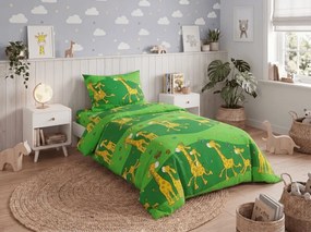 Lenjerie de pat bumbac Giraffe verde