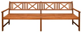 Banca de gradina cu perne, 240 cm, lemn masiv de acacia Gri, 120 x 50 x 7 cm, 1, Gri