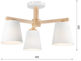 Lustr ELLIE 3xE27/60W/230V alb, montaj plafon