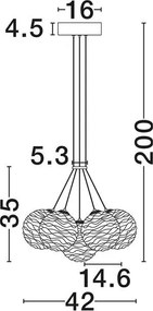 Lustra LED design decorativ 3000K BLAZIK D-42cm