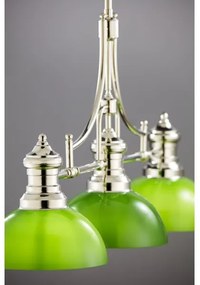 Jupiter 2072 - Lustră pe tijă PLATINO 3xE27/15W/230V verde/crom lucios