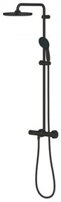 Coloana de dus cu termostat, Grohe Tempesta System 250, cu 2 tipuri de jet, negru mat, 266702431