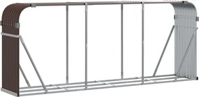vidaXL Suport pentru bușteni, maro, 234x45x100 cm, oțel galvanizat