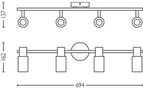 Spot Philips PALMS 4xE14/25W/230V