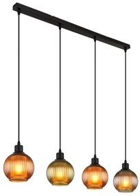 Lustra suspendata design modern ZUMBA 4L negru/multicolor