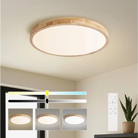 Brilagi - Corp de iluminat LED dimabil WOODLINE LED/72W/230V 3000-6000K stejar diam. 60 cm + telecomandă
