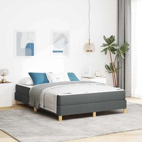 vidaXL Pat cu arcuri Taupe, Maro 140 x 200 cm