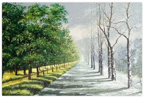 Tablou - Iarna versus vara (90x60 cm)