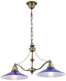 Lustra realizata manual design rustic ARTDESIGN, patina/ albastru-cobalt