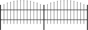 vidaXL Gard de grădină cu vârf tip suliță din oțel, 359x100 cm, negru