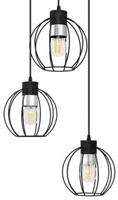 Lustră pe cablu STARLIGHT 3xE27/15W/230V neagră/argintie