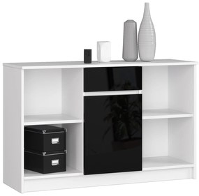 Comodă Briar (Alb + Negru lucios). 1069871
