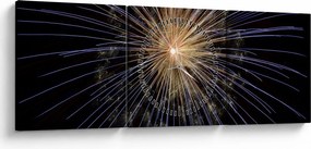 Tablou cu artificii (cu ceas) (90x30 cm)