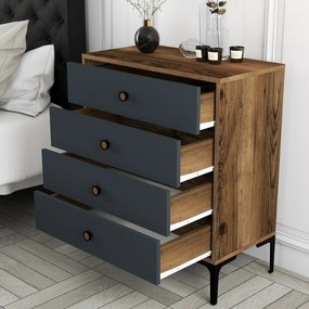 Comodă Lizbon Anthracite and Walnut