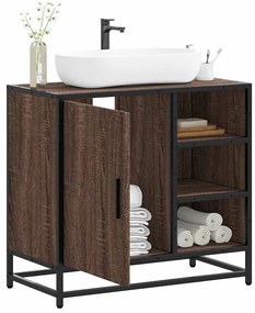 vidaXL Dulap pentru chiuvetă de baie stejar maro 65x33x60 cm lemn