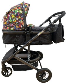 Carucior 2 in 1 pentru copii, cu maner reversibil si suspensii, 0-36 luni - CPC-31-multicolor