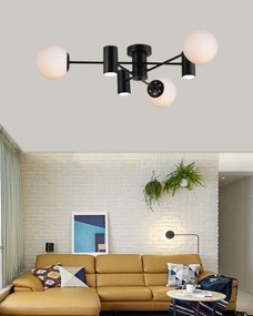 Lustra Cu LED Si 3 Globuri, Negru