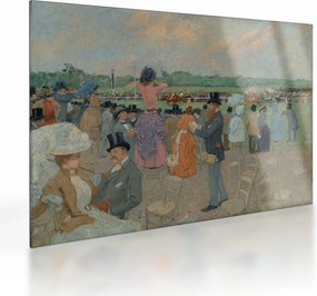 Tablou pe sticlă - Jean-Louis Forain, The Races at Longchamp, reproducere (70x50 cm)