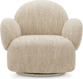 Fotoliu pivotant design LUX Madrone, Boucle sonata cream