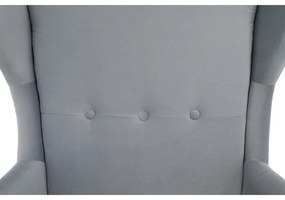 Fotoliu ușor gri cu picioare maro RUFINO NEW