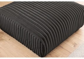 Taburet gri închis cu tapițerie din catifea reiată Justin – Ropez