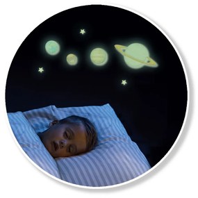 Set autocolante fosforescente cu sistemul solar pentru copii