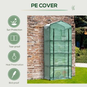 Sera gradina Outsunny pentru plante cu 4 rafturi, legume, fructe, ierburi 70x50x160cm, verde | Aosom RO