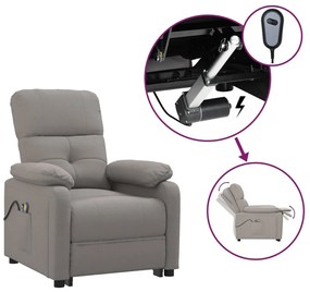 3073820 vidaXL Fotoliu de masaj electric rabatabil, gri taupe, textil