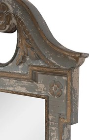 Oglinda de perete, verde, din lemn, aspect vintage, 65x3x145 cm