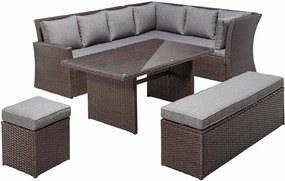 Set mobilier de grădină Avenberg CORSICA, maro/gri