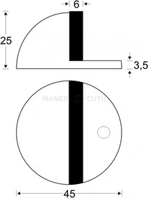 Opritor de ușă cu lipire - crom