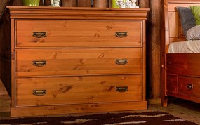 Comodă lemn masiv natur Florence, 107 × 42 × 83 cm