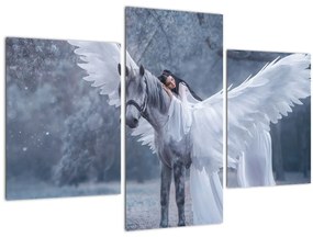 Tablou - Fata și unicorn (90x60 cm)
