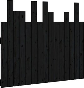 vidaXL Tăblie de pat pentru perete, negru, 95,5x3x80 cm lemn masiv pin