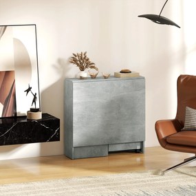 HOMCOM Masă Pliabilă din Lemn cu Roți, pentru 4-6 Persoane, 75x140x75 cm, Gri | Aosom Romania