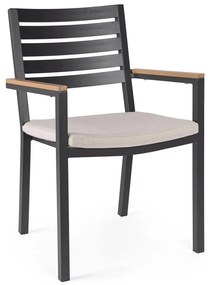 Scaune de grădină gri-antracit 4 buc. din metal Henna – Bizzotto