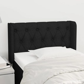 3119080 vidaXL Tăblie de pat cu aripioare negru 83x16x78/88 cm textil