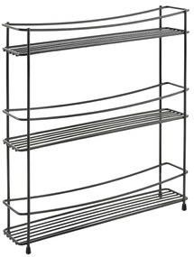 Raft cu 3 polițe pentru codimente Metaltex Kumino Lava, negru